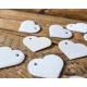 Etykietki w kształcie serca Karbowane białe 10szt.